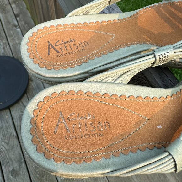 Clarks Artisan Wedge Sandals Heels Womens Size 9 M - Picture 3 of 10